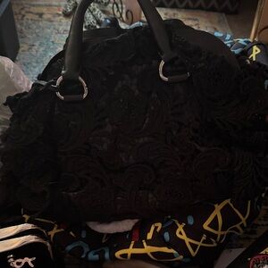 Prada Black Lace Shoulder Bag
